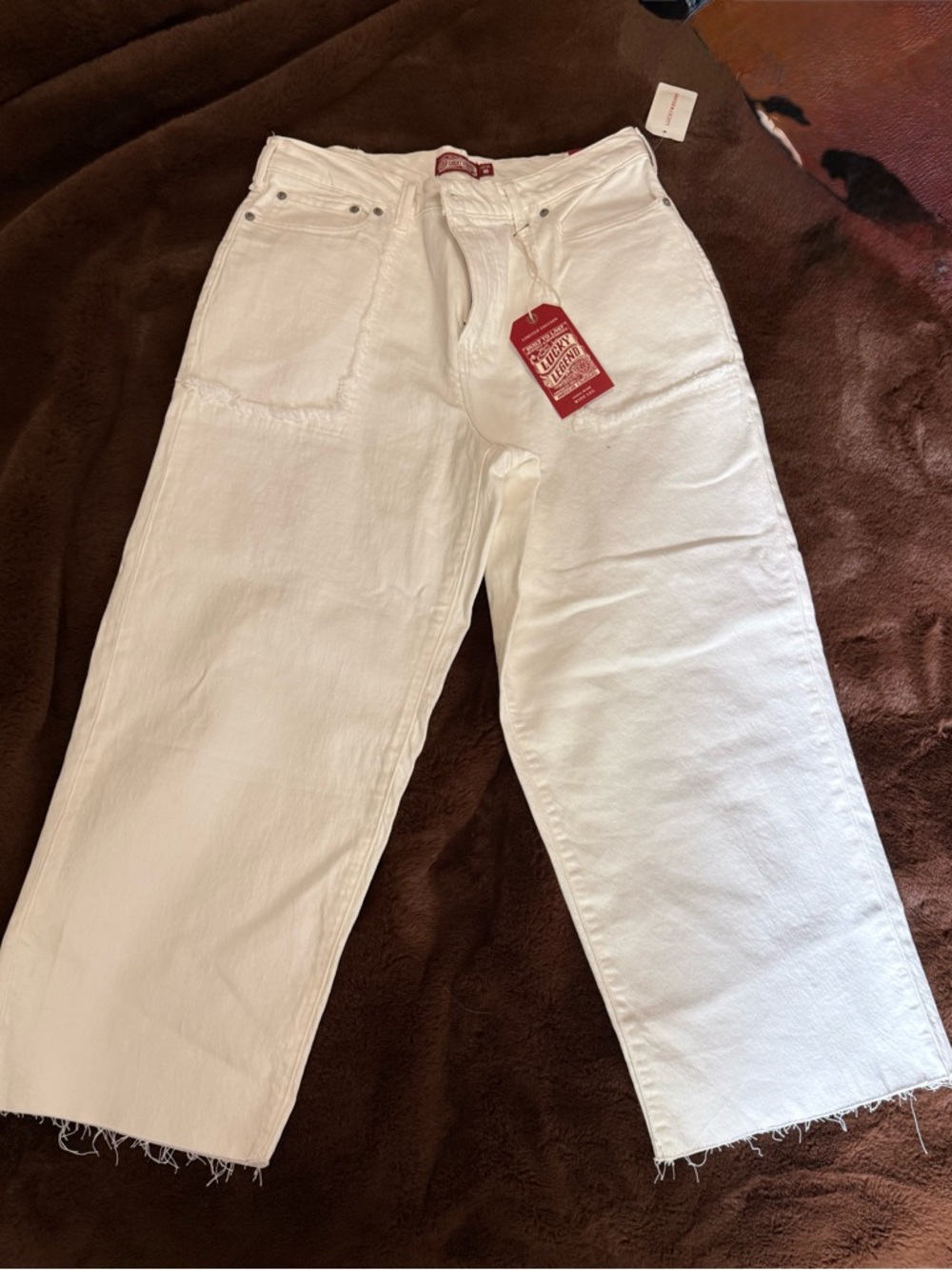 Lucky Brand High Rise Wide Leg White Jeans